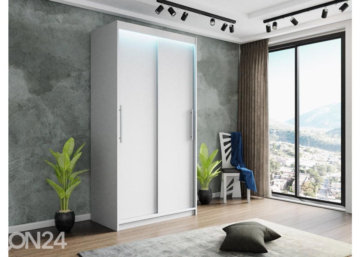 Vaatekaappi 100 cm + LED kuvasuurennos