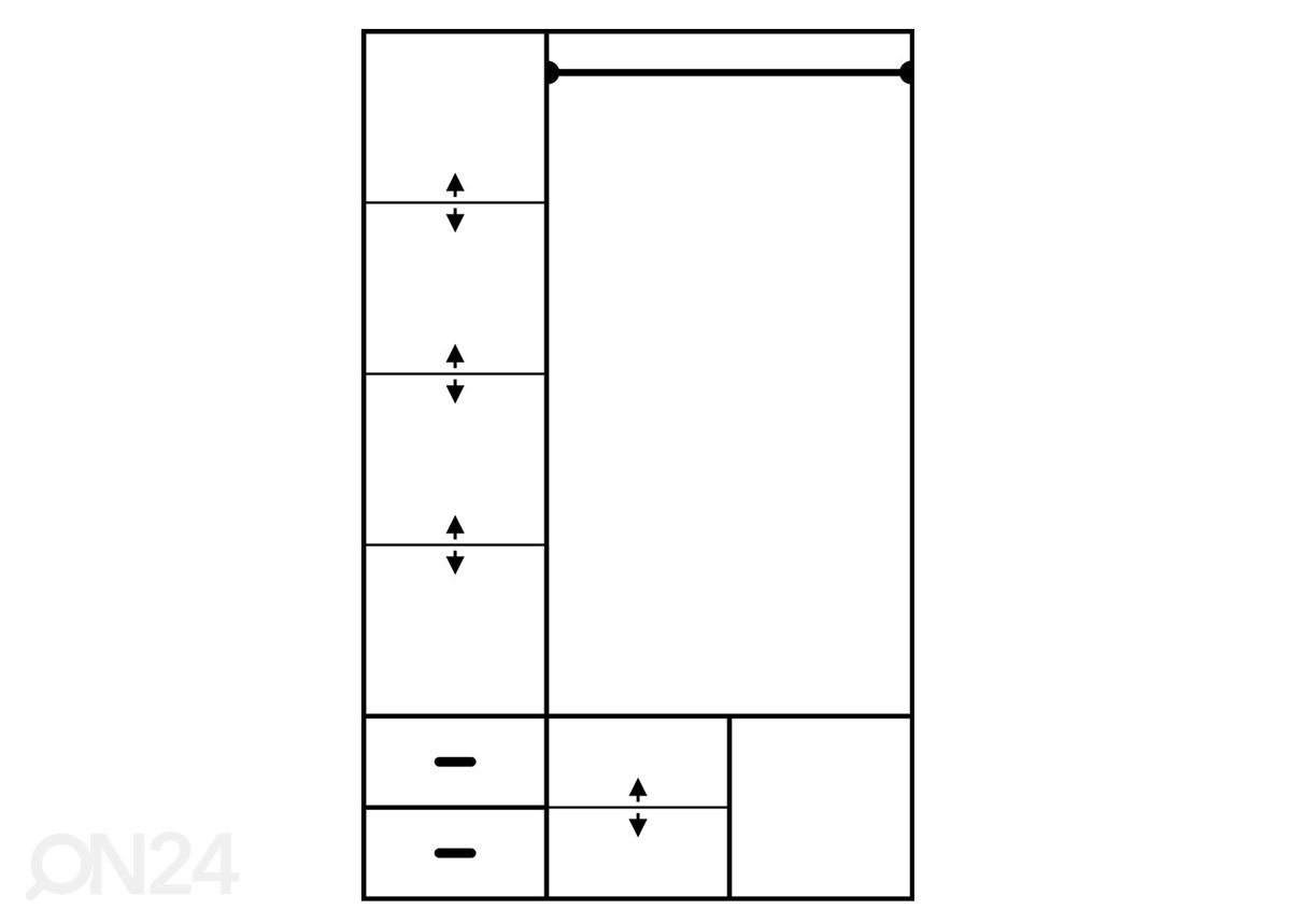 Vaatekaappi 120 cm kuvasuurennos