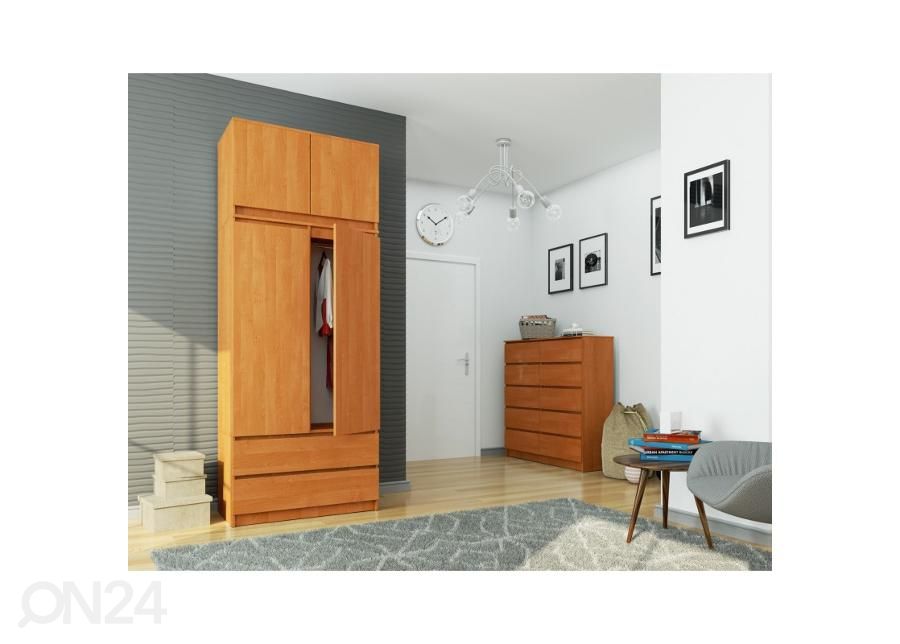 Vaatekaappi 90 cm, leppä kuvasuurennos