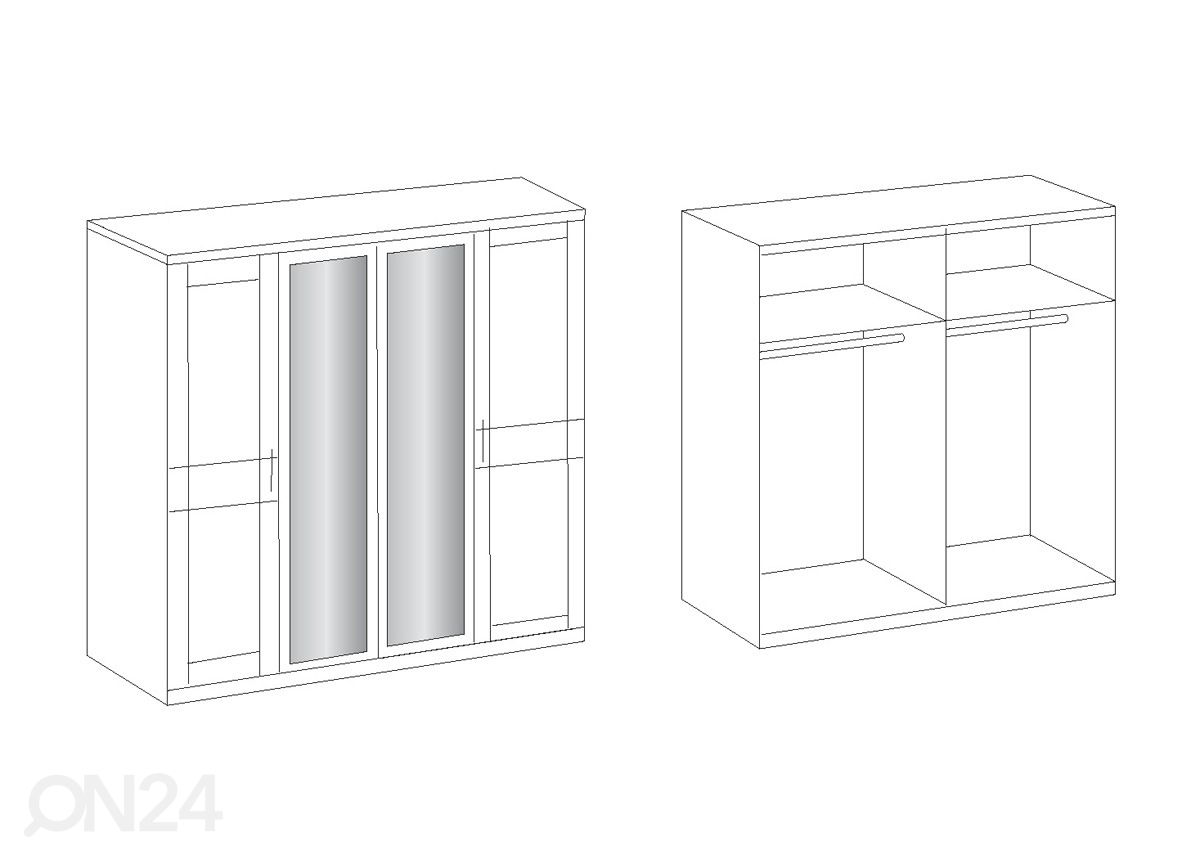Vaatekaappi Chalet 180 cm kuvasuurennos