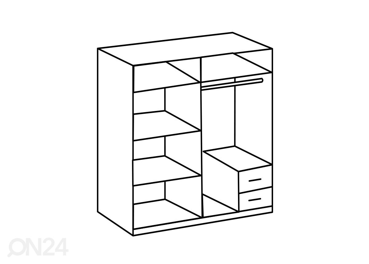 Vaatekaappi Eifel 135 cm kuvasuurennos
