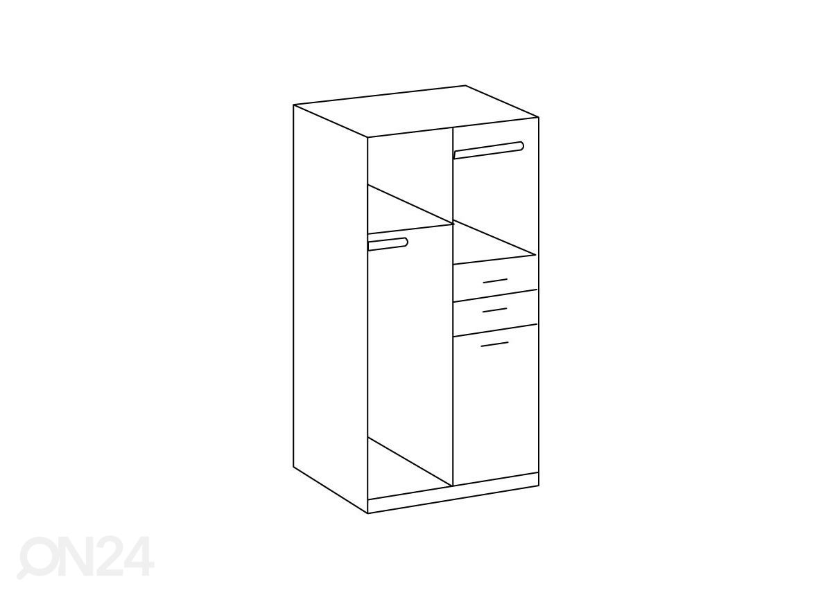 Vaatekaappi Frankfurt 90 cm kuvasuurennos