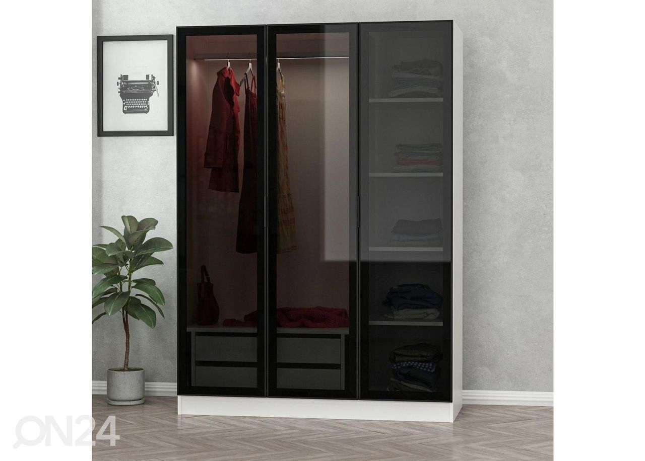 Vaatekaappi Glass 135 cm kuvasuurennos