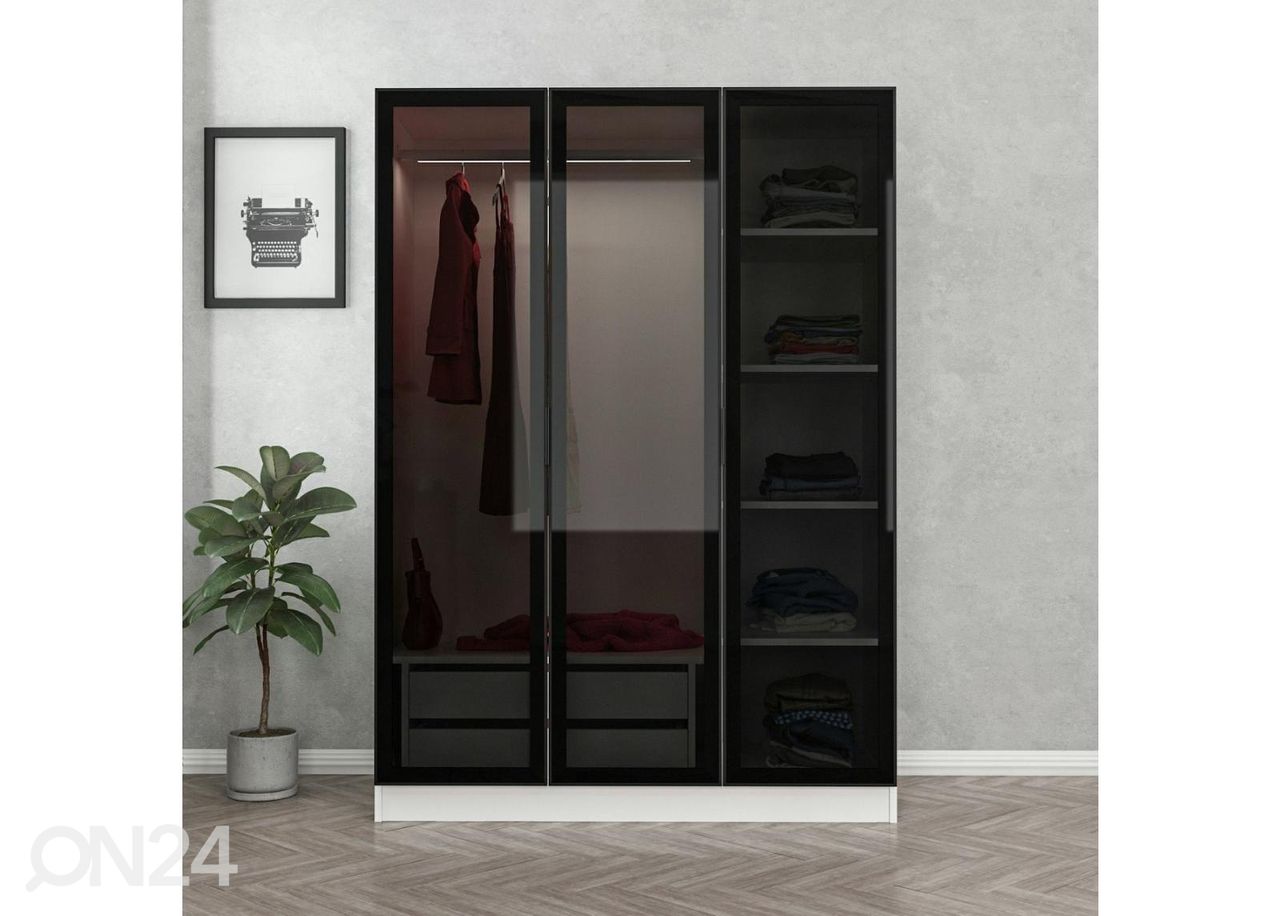 Vaatekaappi Glass 135 cm kuvasuurennos