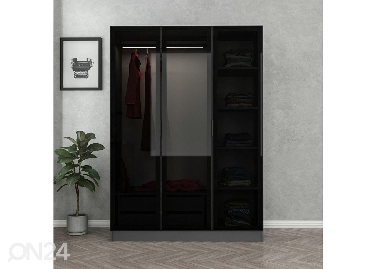 Vaatekaappi Glass 135 cm kuvasuurennos