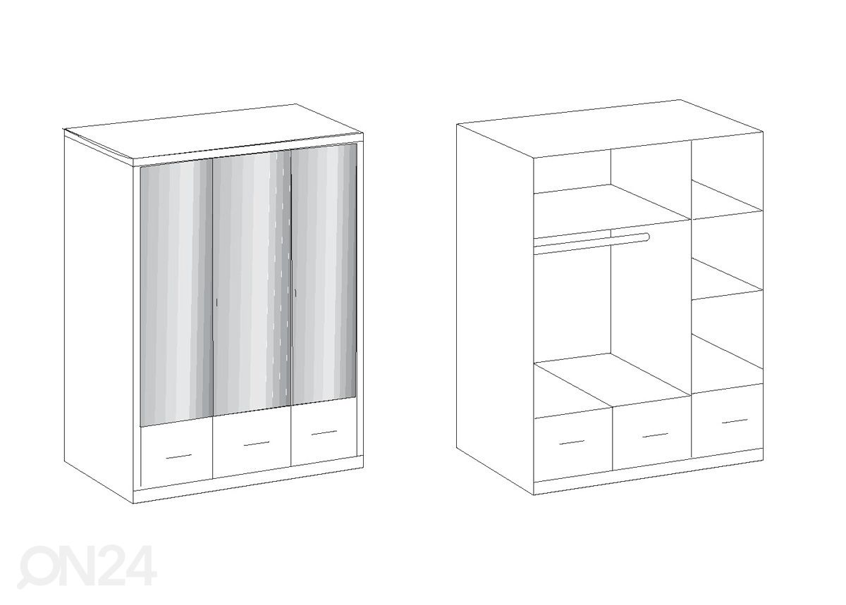 Vaatekaappi Imago 135 cm kuvasuurennos