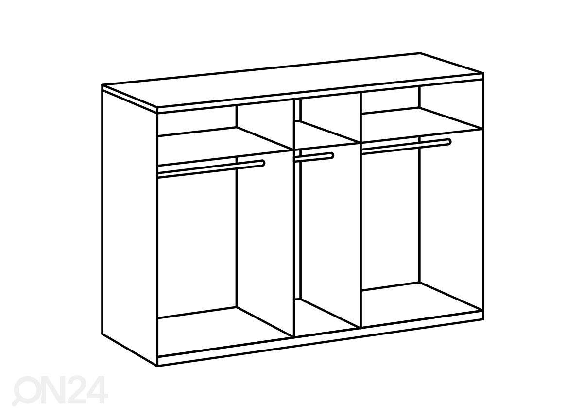 Vaatekaappi Kopenhagen 225 cm kuvasuurennos