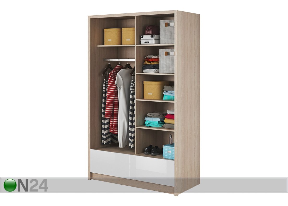 Vaatekaappi liukuovilla 130 cm kuvasuurennos