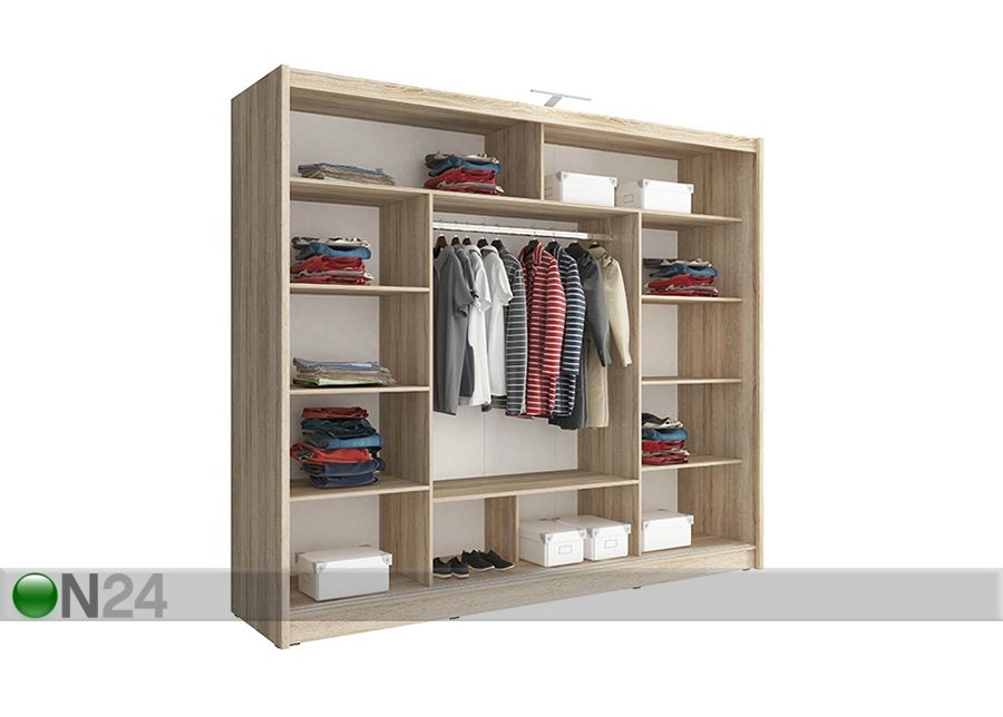 Vaatekaappi liukuovilla 250 cm kuvasuurennos