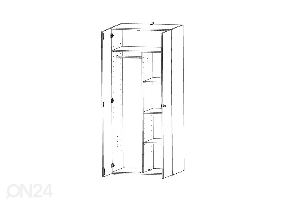 Vaatekaappi MRK 669 80 cm kuvasuurennos