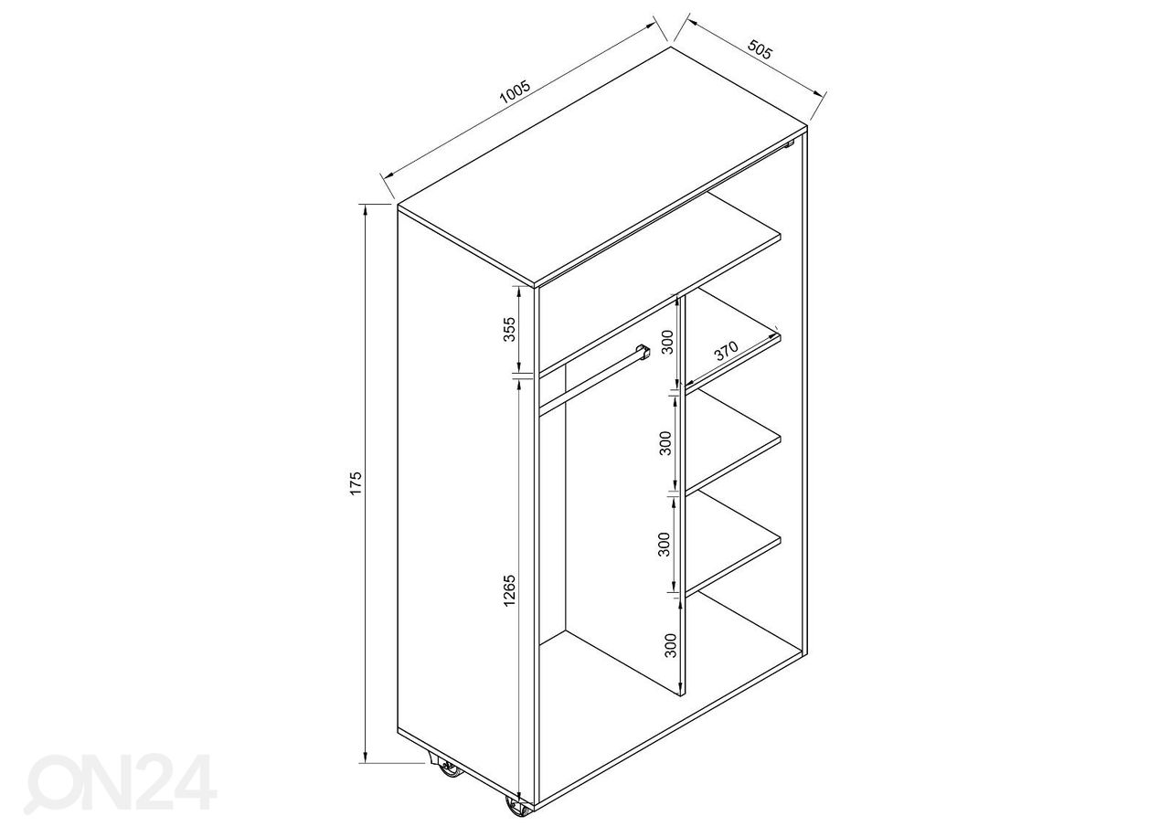 Vaatekaappi Ostila 100 cm kuvasuurennos