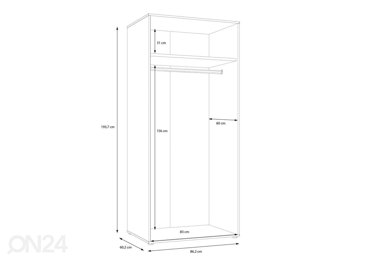 Vaatekaappi Tommy 86 cm kuvasuurennos