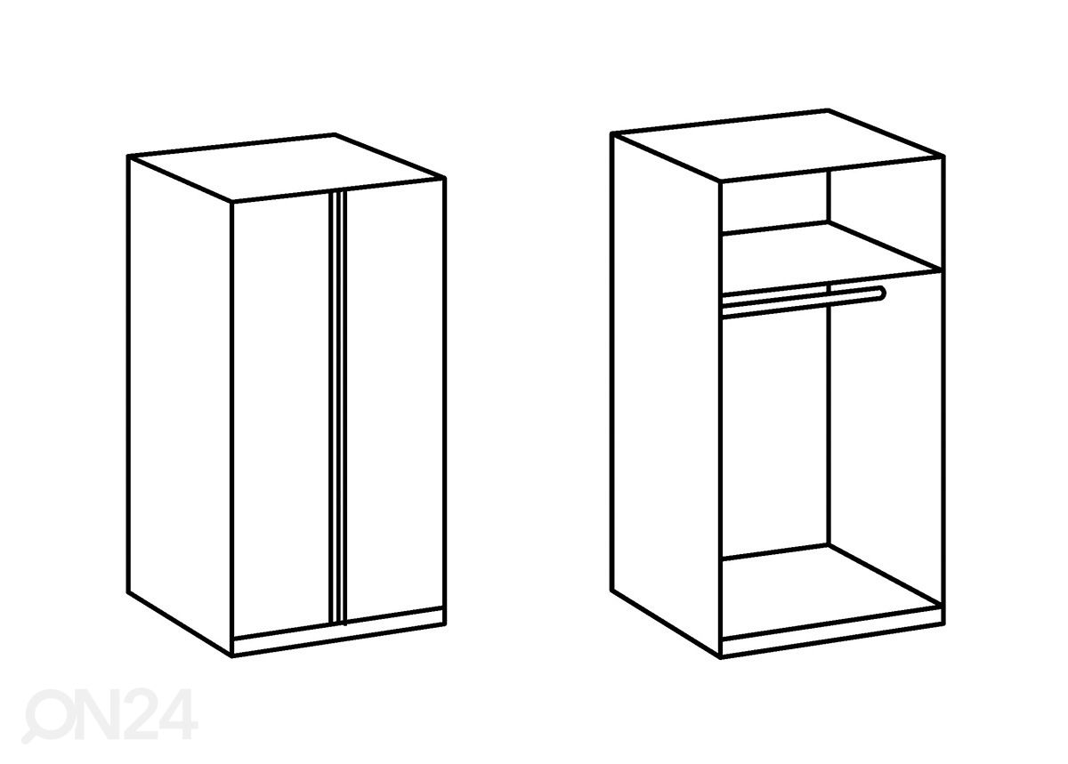 Vaatekaappi Trio 90 cm kuvasuurennos
