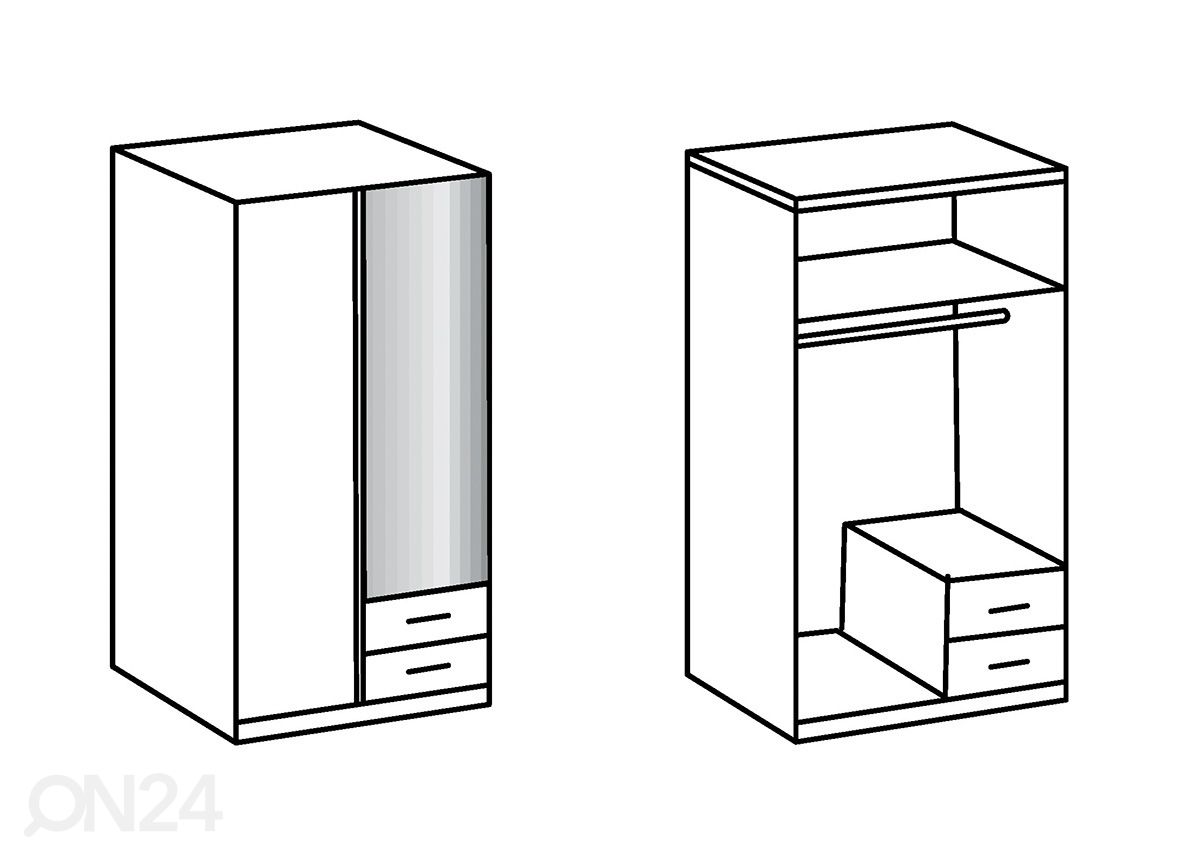 Vaatekaappi Trio 90 cm kuvasuurennos