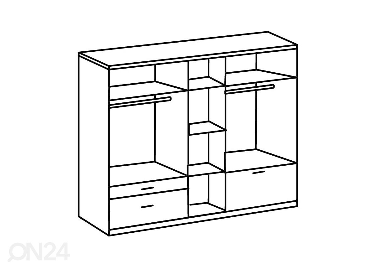 Vaatekaappi Venlo 225 cm kuvasuurennos