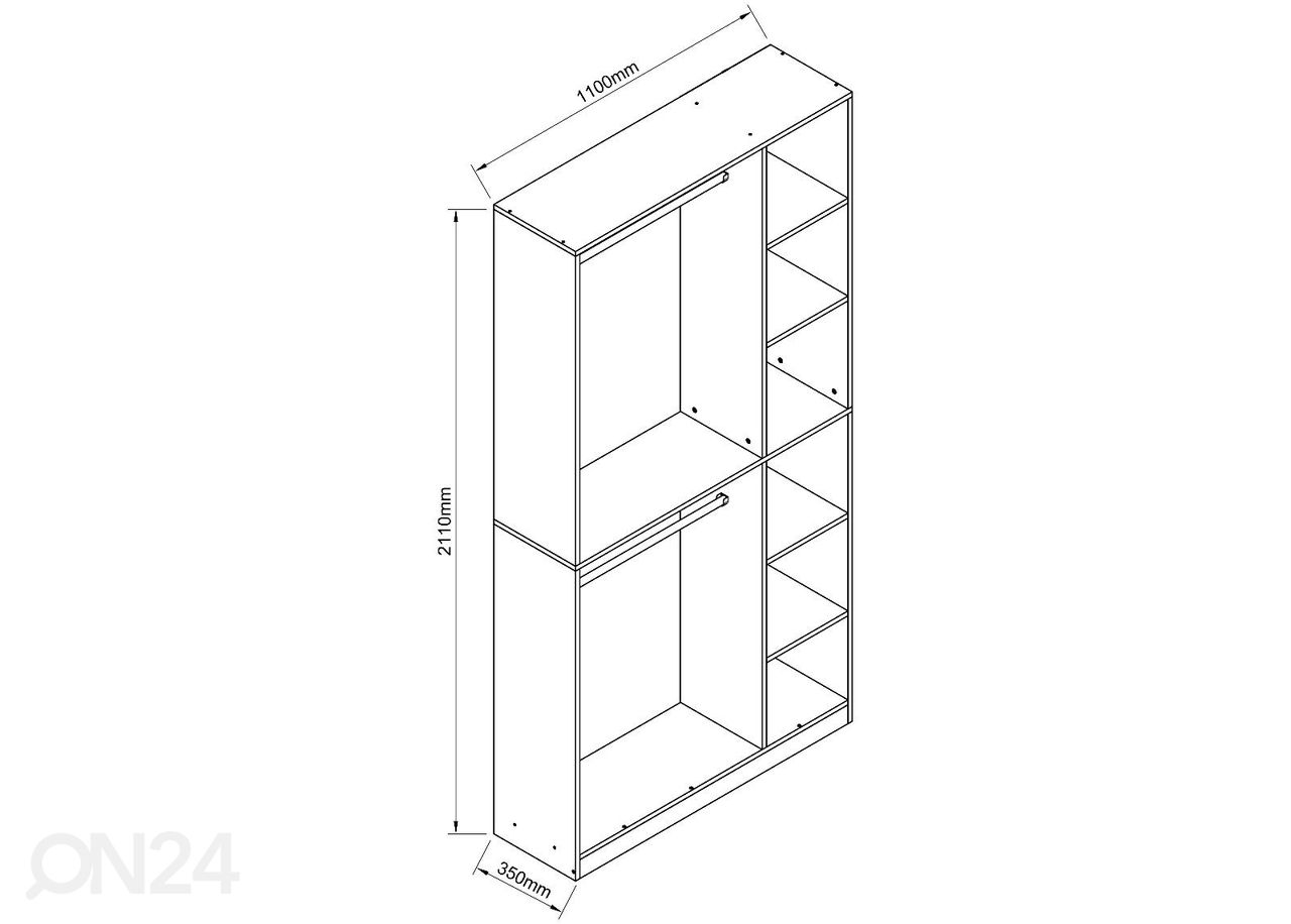 Vaatekaappijärjestelmä Palosa XL 110 cm kuvasuurennos