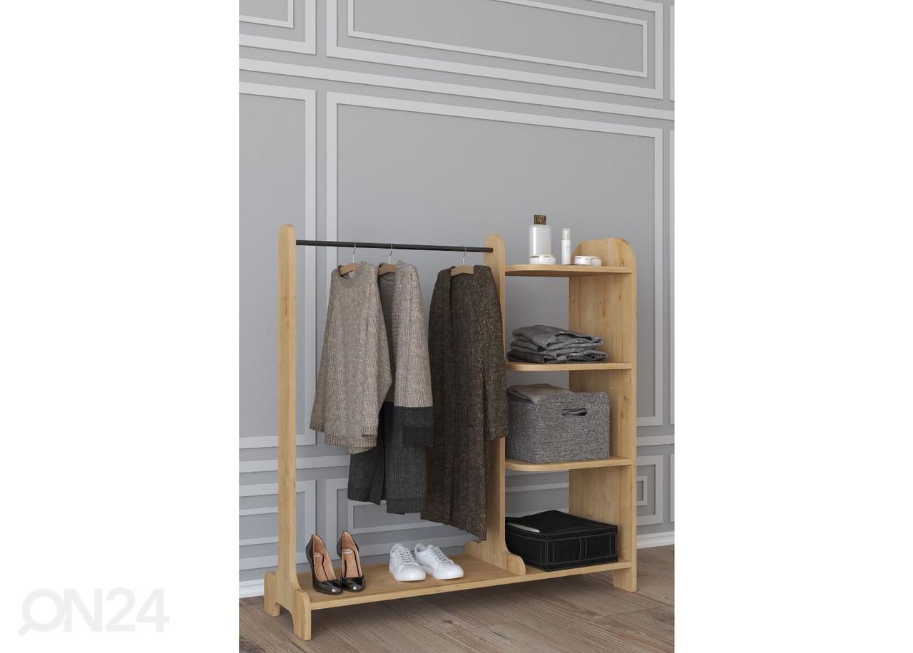 Vaatenaulakko / vaaterekki hyllyllä Lempu 106 cm kuvasuurennos