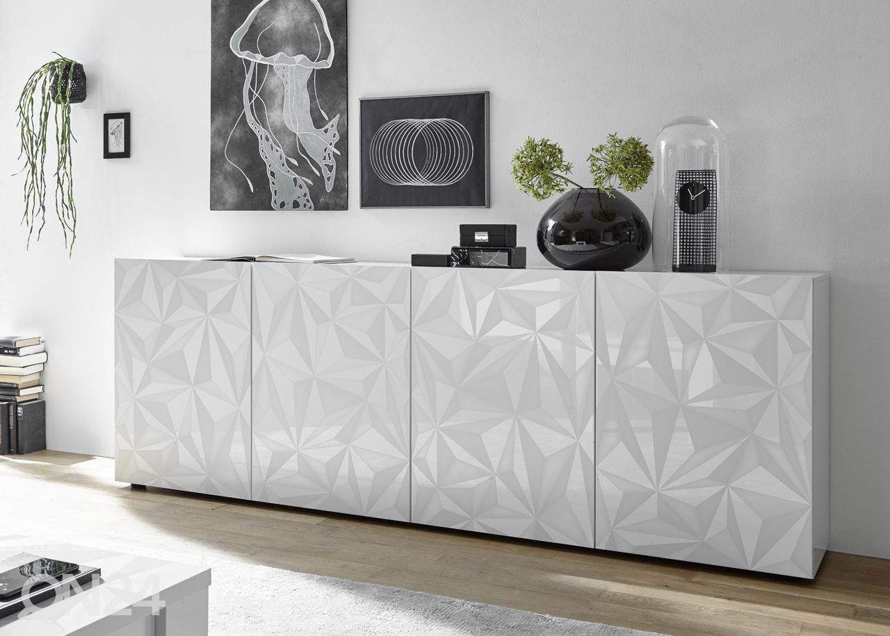Valkoinen lipasto Prisma 09, 241cm kuvasuurennos