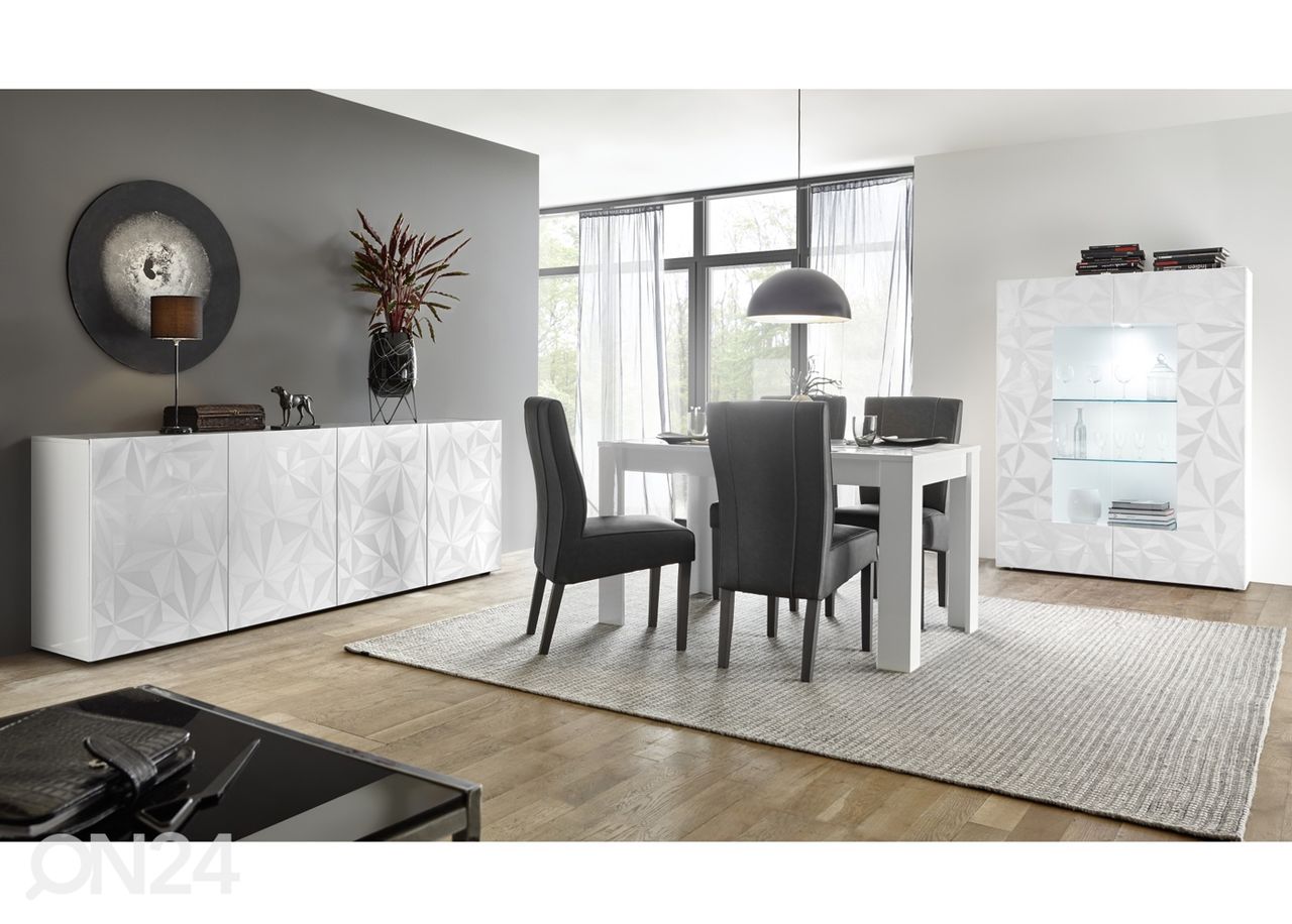Valkoinen lipasto Prisma 09, 241cm kuvasuurennos