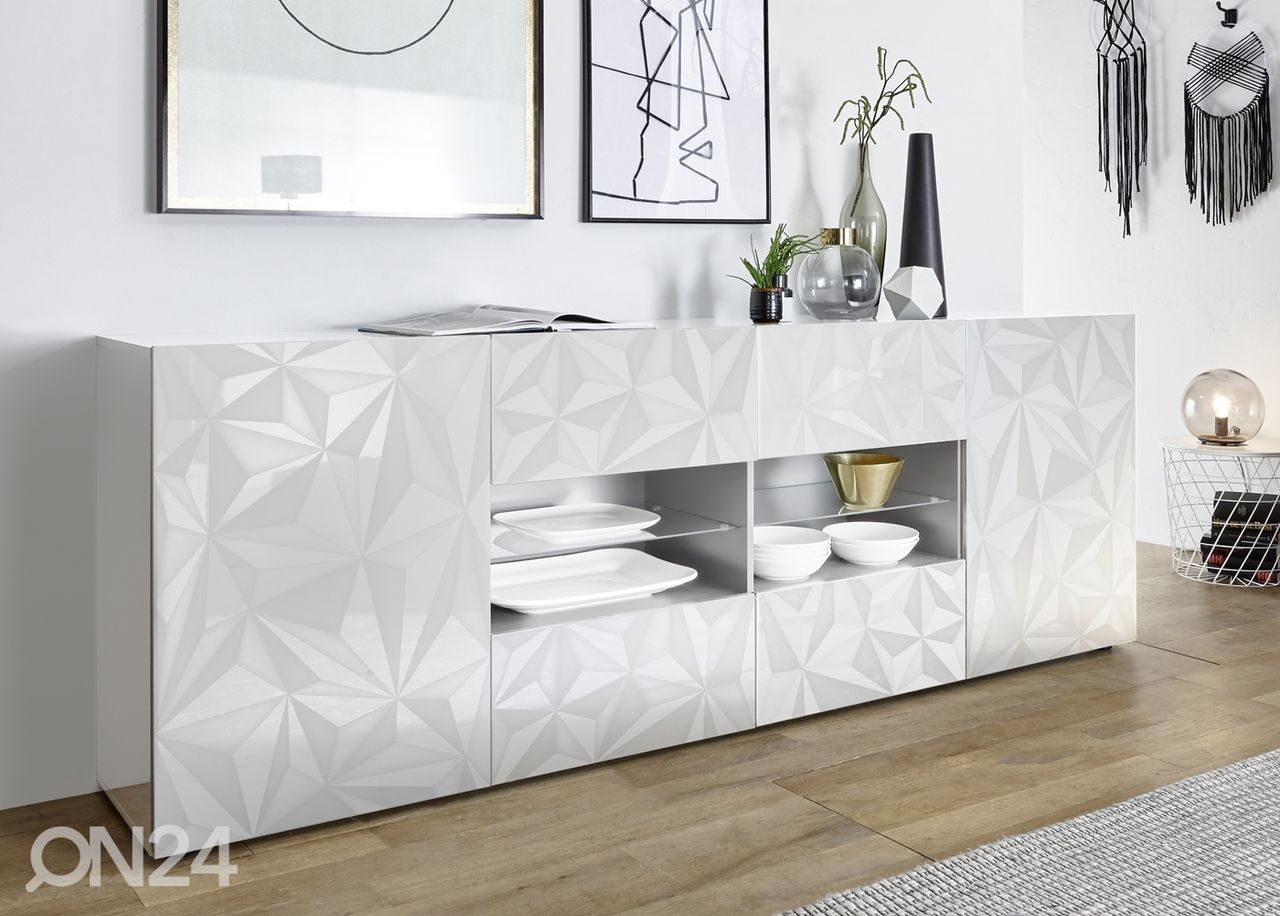 Valkoinen lipasto Prisma 241 cm kuvasuurennos