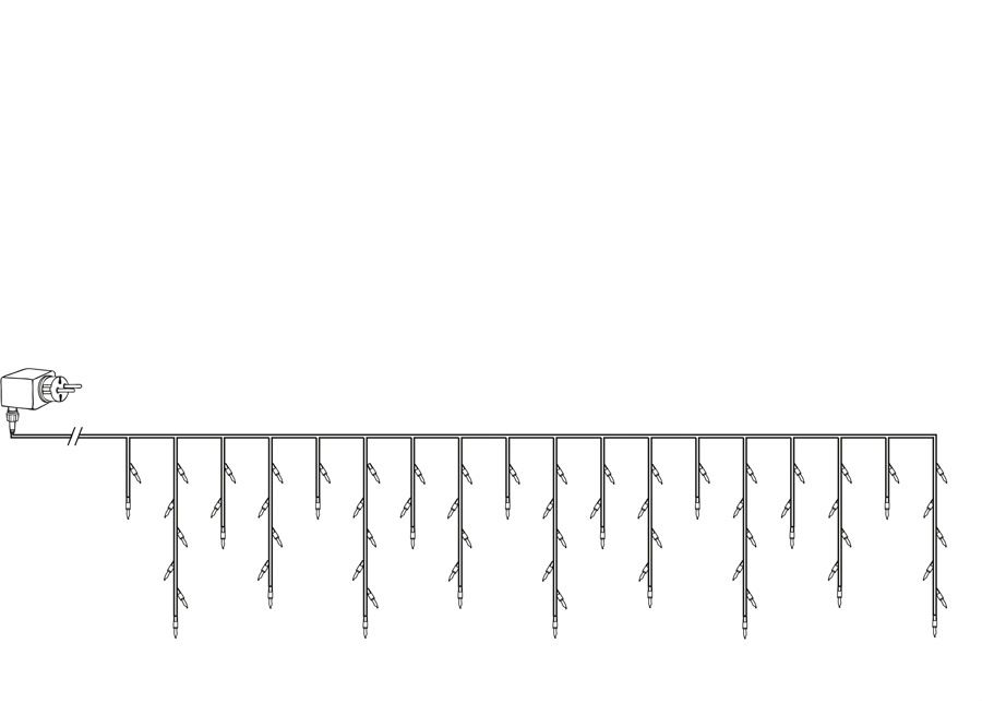 Valoketju WATERFALL ICICLE 3x0,6 m, vilkkuva kuvasuurennos