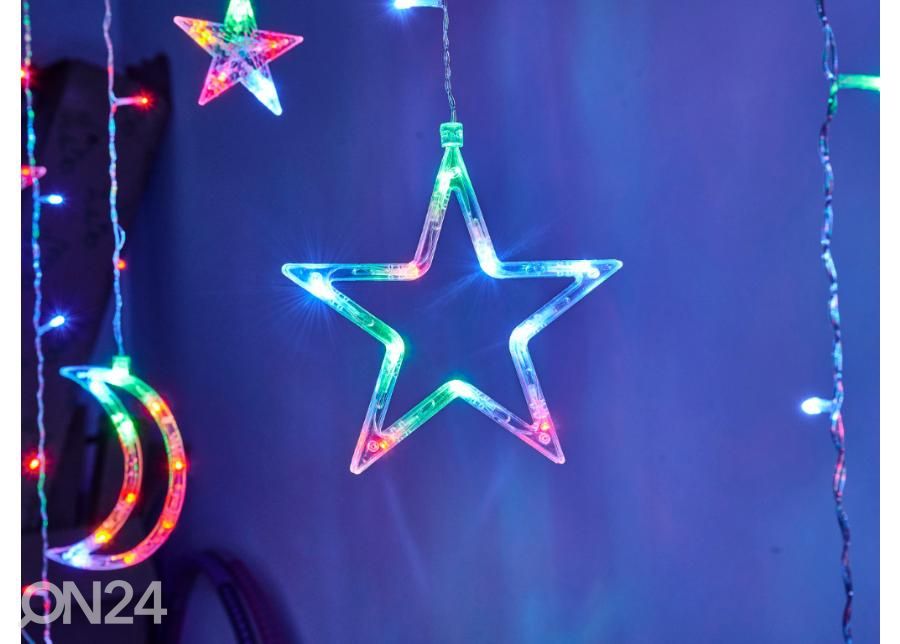 Valoverho Kuu ja Tähdet 2.5 m 138LED monivärinen kuvasuurennos
