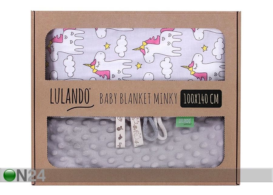Vauvanpeitto LULANDO MINKY HARMAA 100x140 cm kuvasuurennos