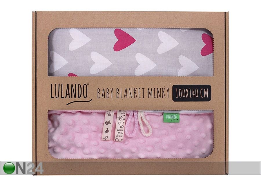 Vauvanpeitto LULANDO MINKY ROOSA 100x80 cm kuvasuurennos