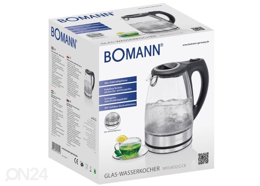 Vedenkeitin lasikannella Bomann kuvasuurennos