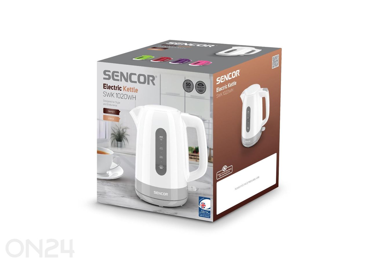 Vedenkeitin Sencor 1 L SWK1020WH, valkoinen kuvasuurennos