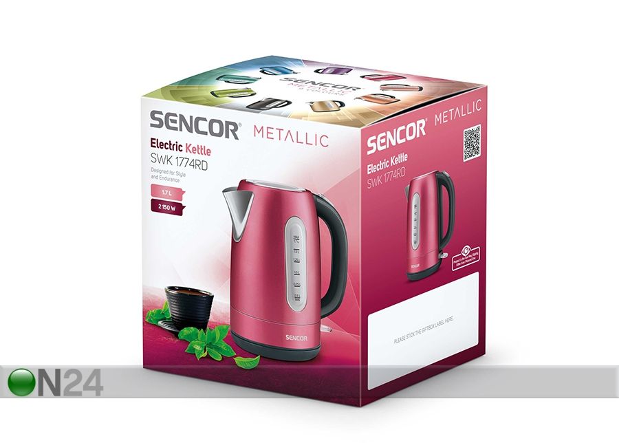 Vedenkeitin Sencor Metallic 1,7 L kuvasuurennos
