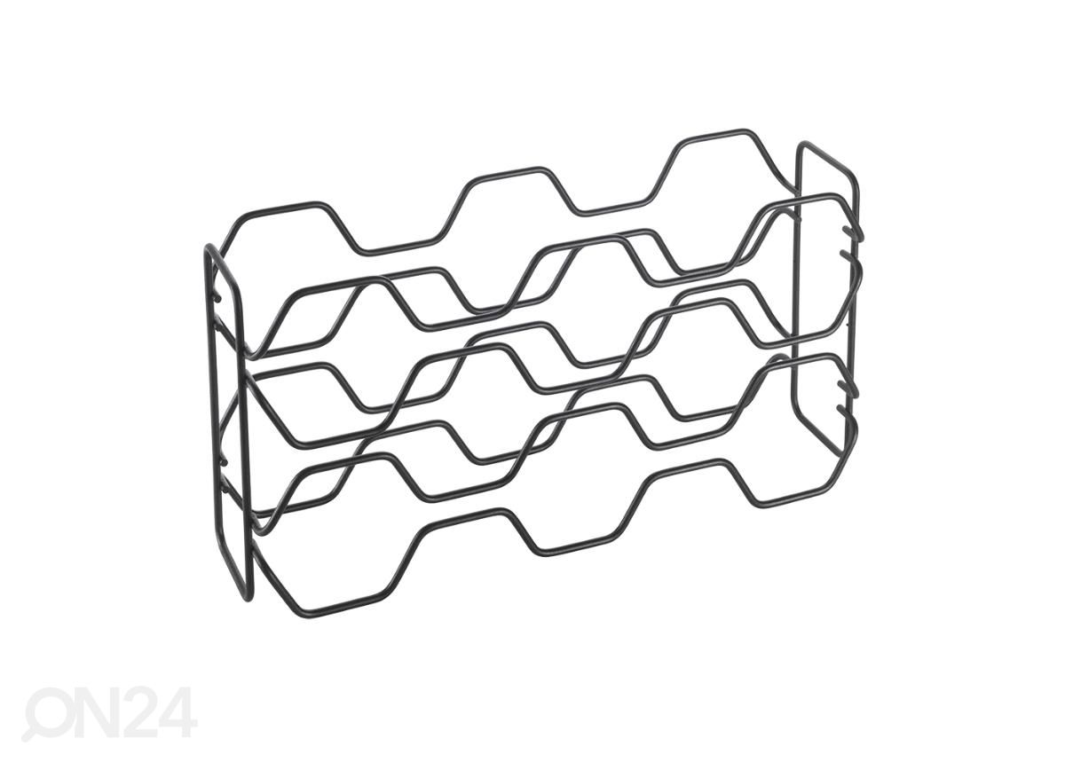 Viinipulloteline 10:lle viinipullolle Hexagon, 43x12x11 cm, musta kuvasuurennos