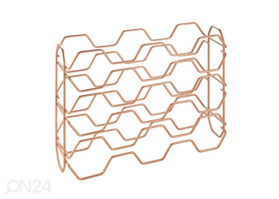 Viinipulloteline 15:lle pullolle Hexagon, 43x12x34 cm, pronssi kuvasuurennos