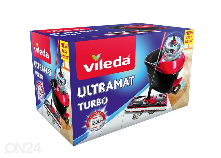 Vileda lattianpuhdistussetti Easy Wring Turbo Ultramat moppi + sanko kuvasuurennos