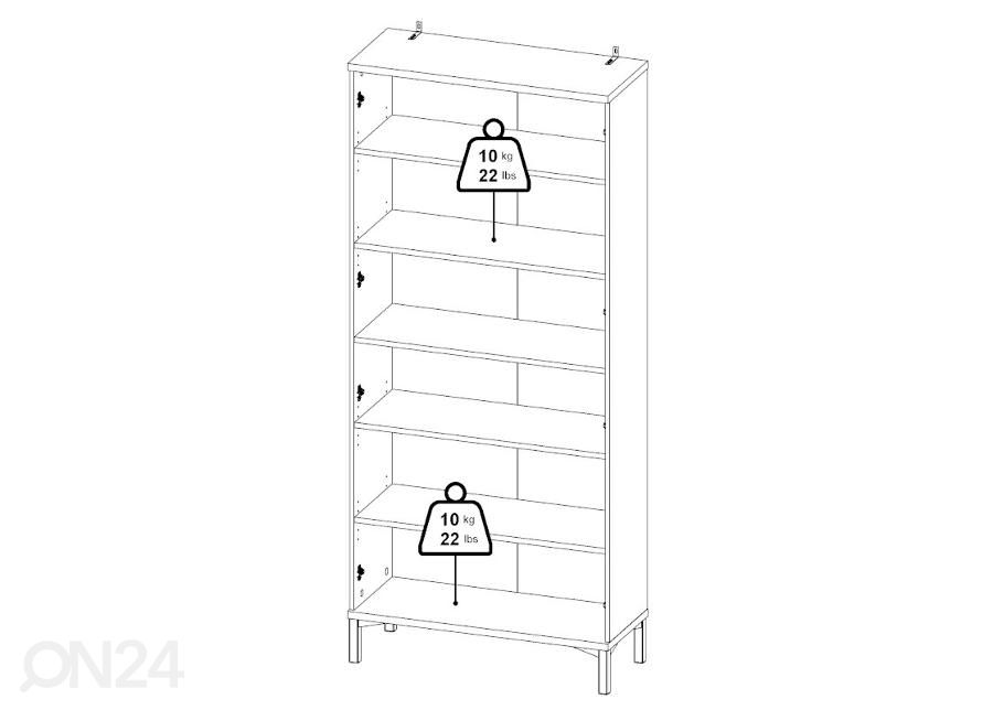 Vitriinikaappi Roma 88 cm, valkoinen kuvasuurennos