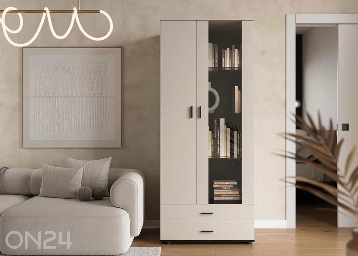 Vitriinikaappi Soho 80 cm + LED RGB kuvasuurennos