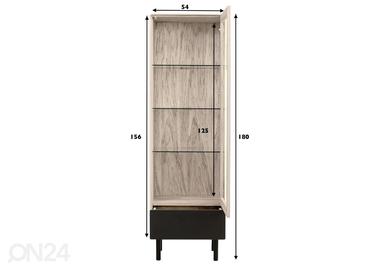 Vitriinikaappi Tokyo 55 cm, valkoinen öljy kuvasuurennos