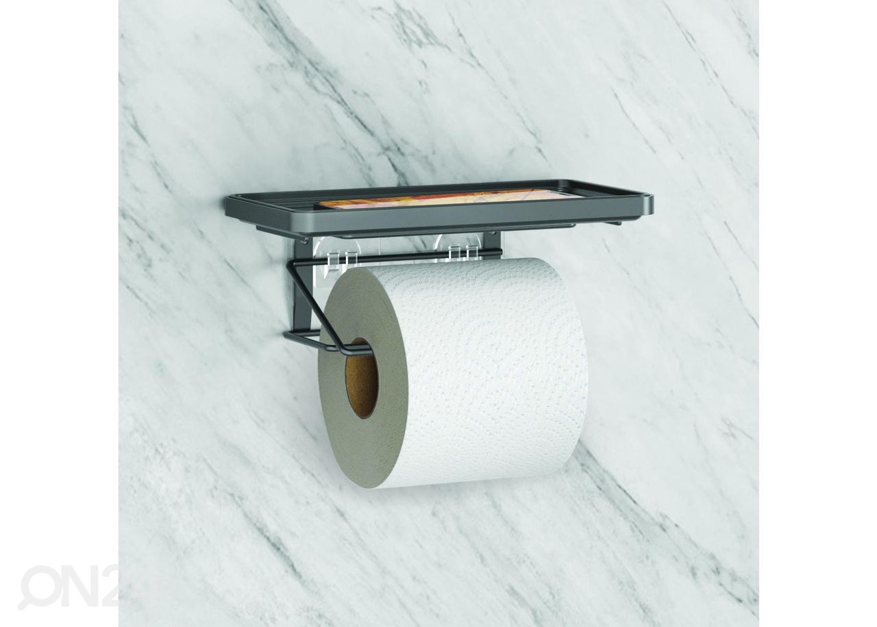 WC-paperiteline kännyllähyllyllä Origin-Ufix, 22x11x8 cm, musta kuvasuurennos
