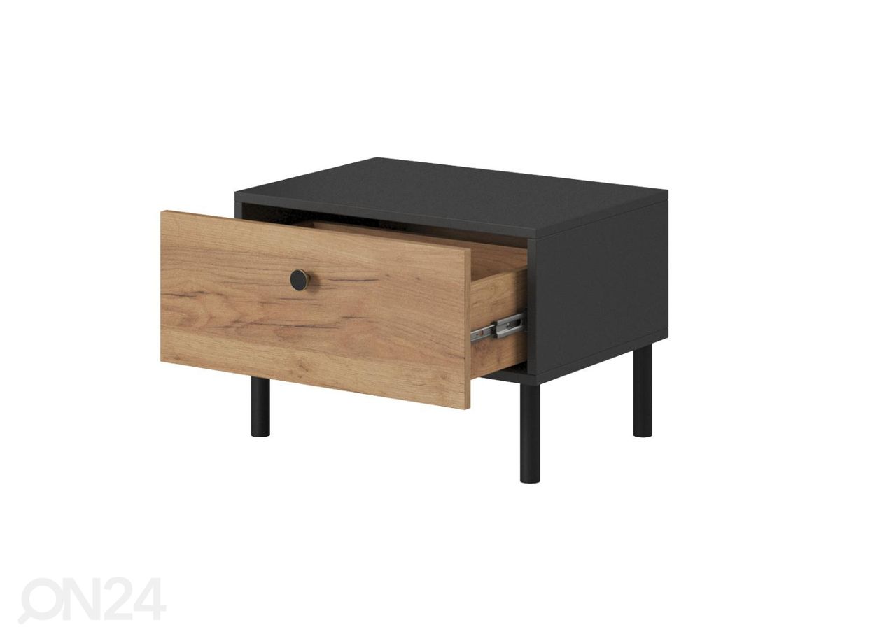 Yöpöydät Deco D 2 kpl, antrasiitti / tammi kuvasuurennos