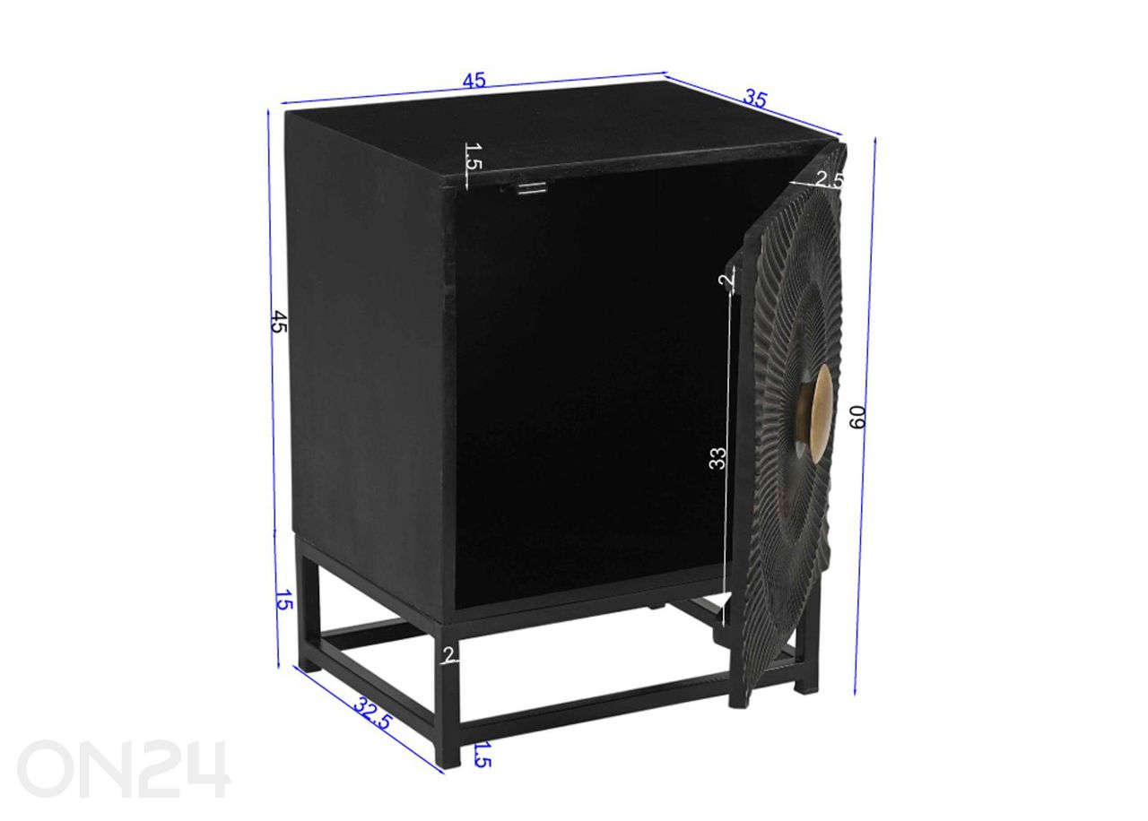 Yöpöytä Black Smooth 45 cm kuvasuurennos