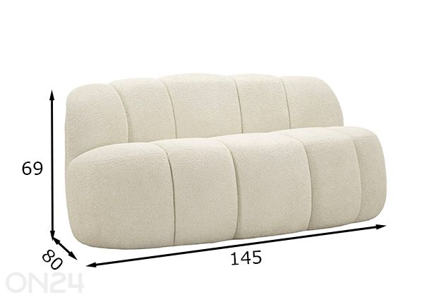 2-istuttava sohva Ball mitat