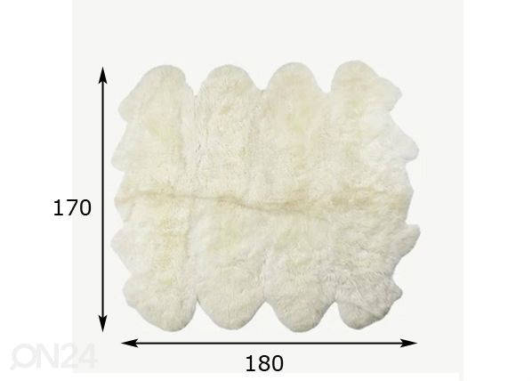Aito lampaantaljamatto 170x180 cm mitat