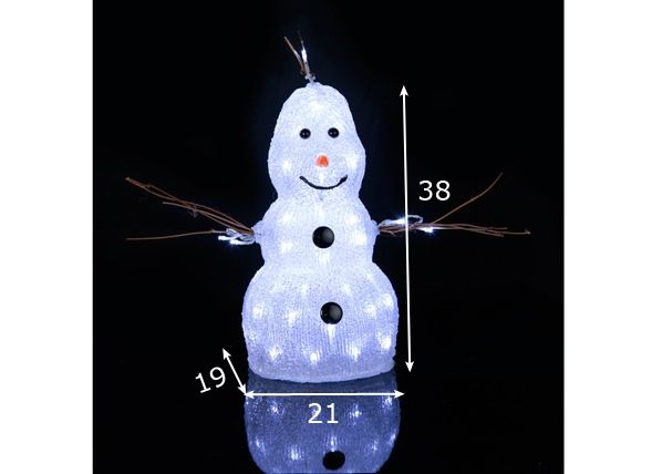 Akryylihahmo SNOWMAN 38 cm mitat