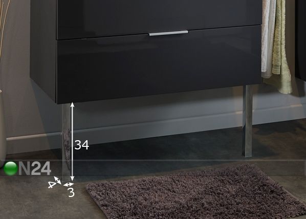 Allaskaapin jalat LUXY mitat