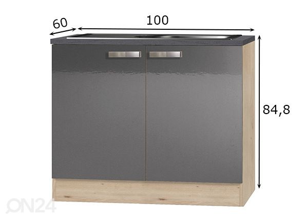 Allaskaappi 100 cm mitat