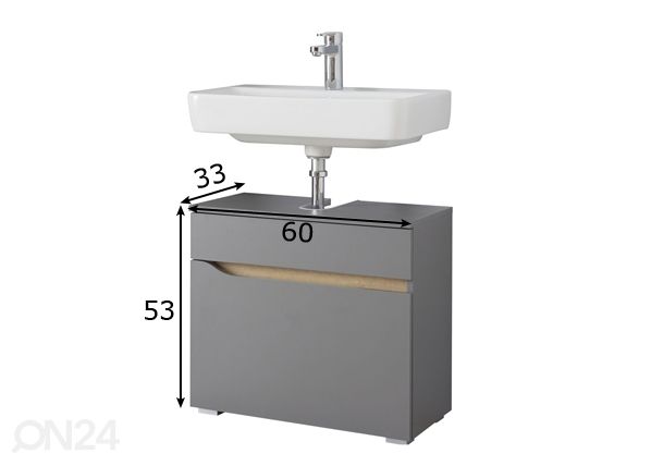 Allaskaappi 357 mitat