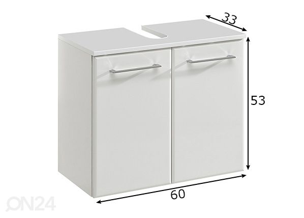 Allaskaappi 376 mitat