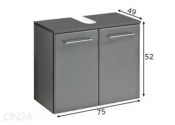 Allaskaappi 378 mitat