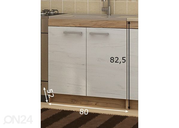 Allaskaappi 80 cm mitat