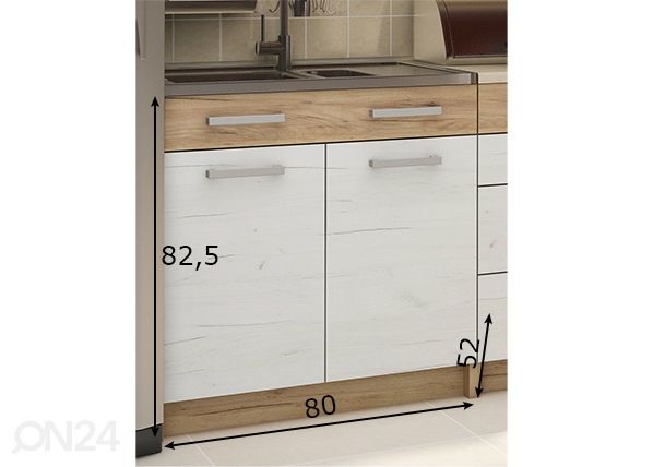 Allaskaappi 80 cm mitat